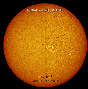 Actual images taken with 0.7&Aring; and 0.5&Aring; SolaREDi Telescope